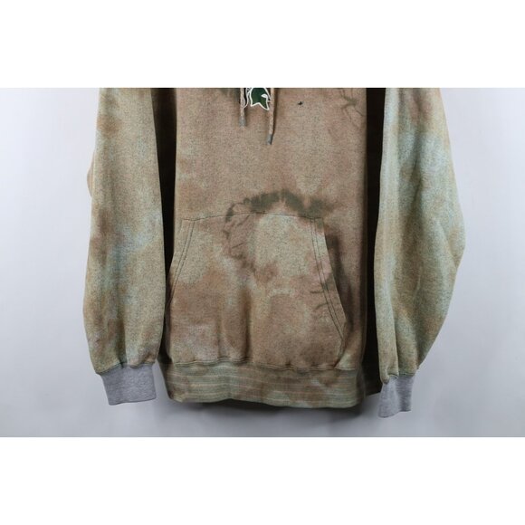 Vtg 90s Mens XL Distressed Acid Wash Michigan State University Hoodie Sweatshirt - Picture 3 of 14